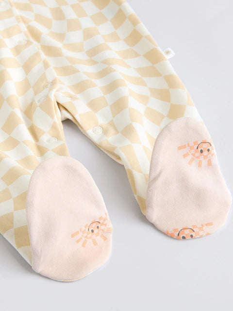 Monochrome Printed Baby Sleepsuits 5 Pack