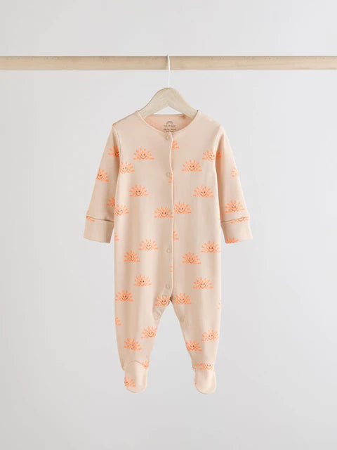 Monochrome Printed Baby Sleepsuits 5 Pack