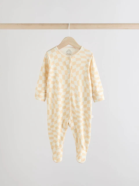 Monochrome Printed Baby Sleepsuits 5 Pack