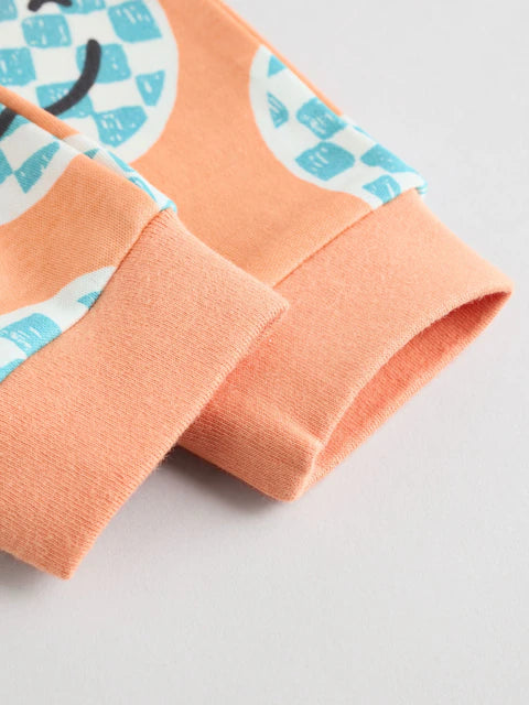 Orange 3 Pack Two Way Zip Sleepsuits