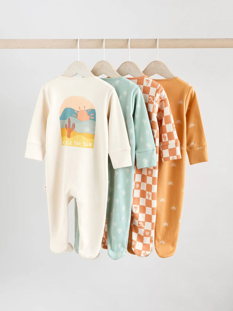 Minerals Baby Two Way Zip Sleepsuits 4 Pack