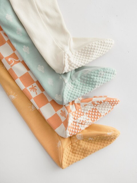 Minerals Baby Two Way Zip Sleepsuits 4 Pack