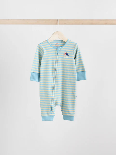 Red/Blue Two Way Zip Baby Sleepsuits 3 Pack