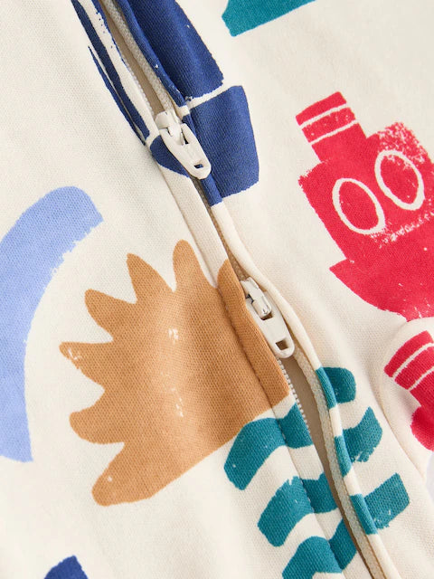 Red/Blue Two Way Zip Baby Sleepsuits 3 Pack