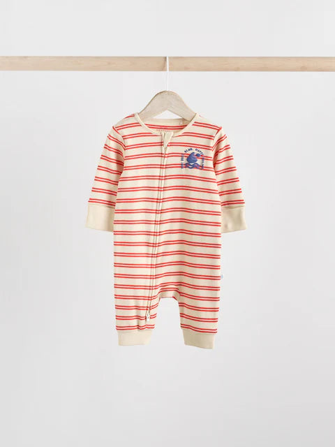 Red/Blue Two Way Zip Baby Sleepsuits 3 Pack