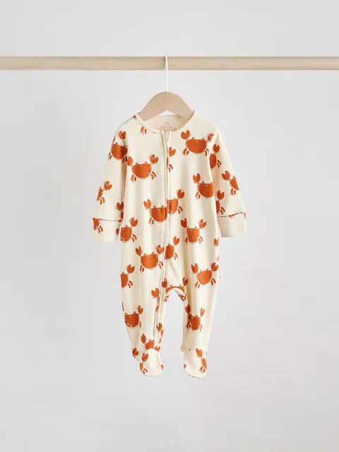 Multi Baby Two Way Zip Sleepsuits 3 Pack