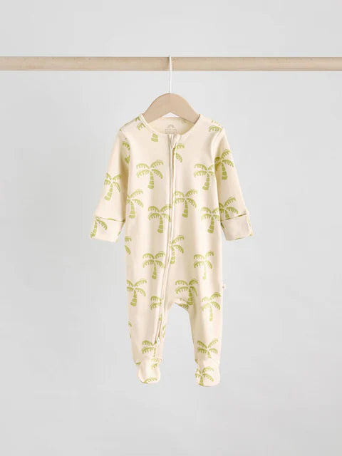 Multi Baby Two Way Zip Sleepsuits 3 Pack