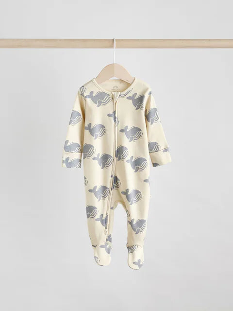 Multi Baby Two Way Zip Sleepsuits 3 Pack