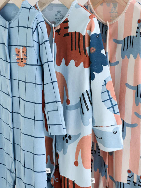 Navy Baby Sleepsuits 3 Pack