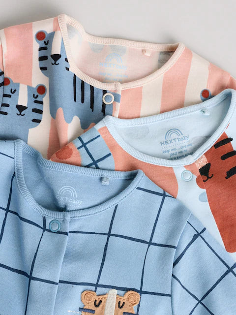 Navy Baby Sleepsuits 3 Pack