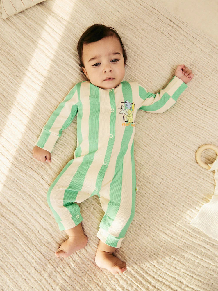 Green Baby Bright Pineapple Sleepsuits 3 Pack