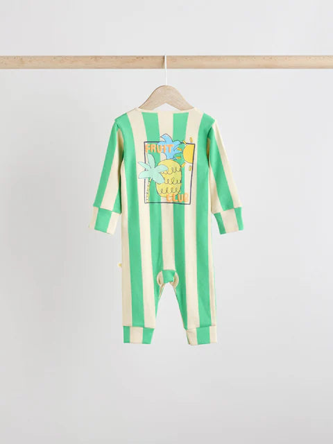 Green Baby Bright Pineapple Sleepsuits 3 Pack