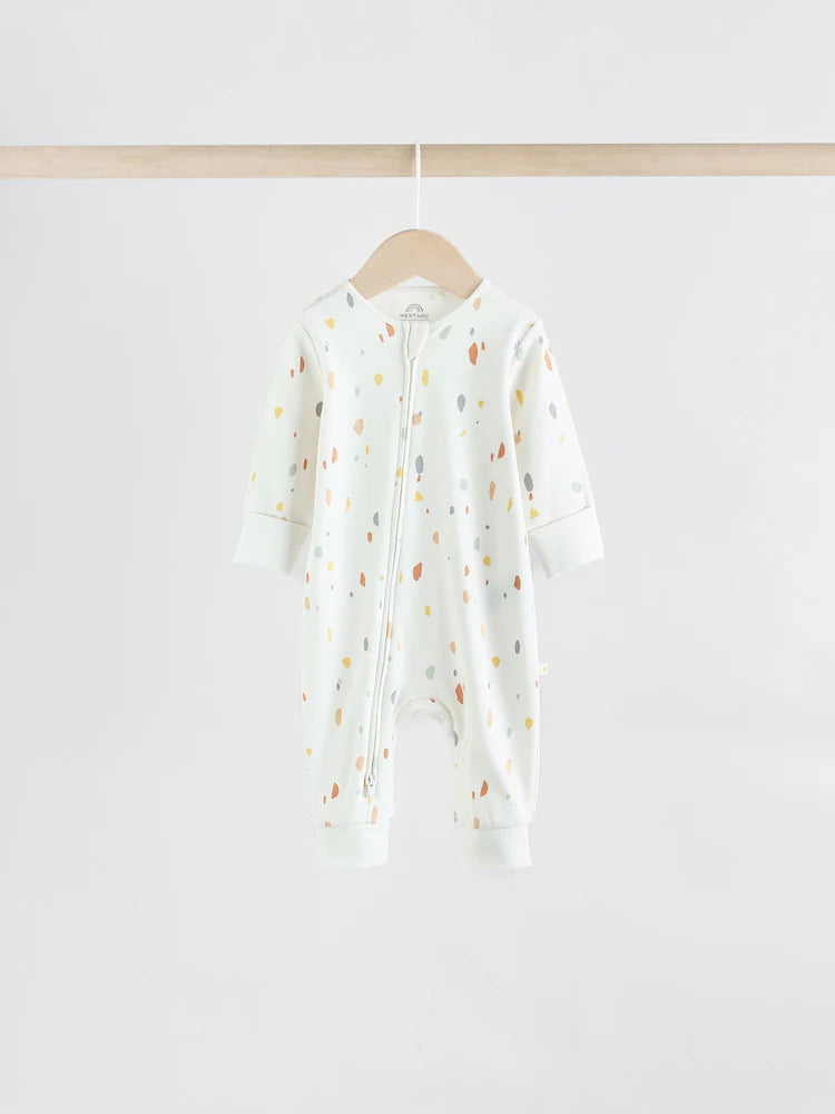 Multi 5 Pack Two Way Zip Footless  Sleepsuits