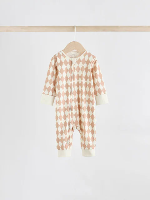 Multi 5 Pack Two Way Zip Footless  Sleepsuits