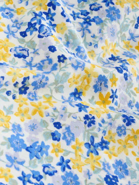 Blue Ditsy 5 Pack Vest Bodysuits