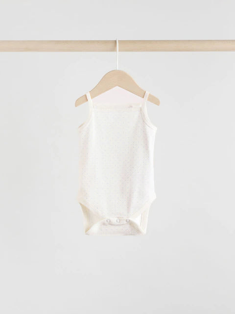 Blue Ditsy 5 Pack Vest Bodysuits