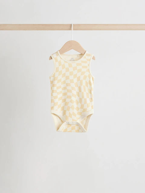 Monochrome/Cream Vest Bodysuits 5 Pack