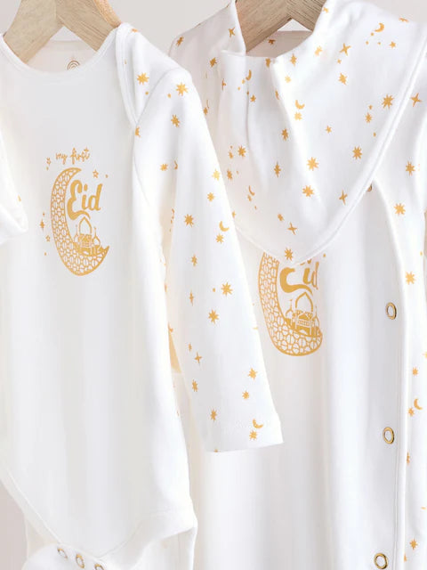 White My First Eid Baby 4 Piece Set