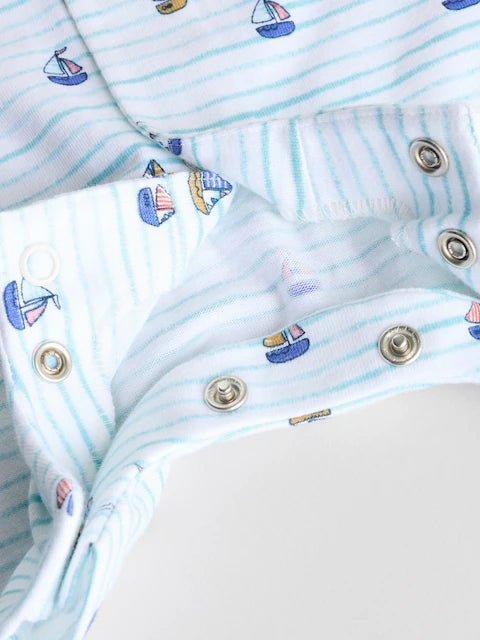 Blue 100% Cotton Rompers 3 Pack