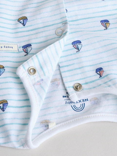 Blue 100% Cotton Rompers 3 Pack