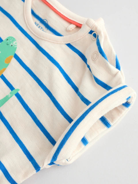 Blue/Green 100% Cotton Baby Rompers 4 Pack
