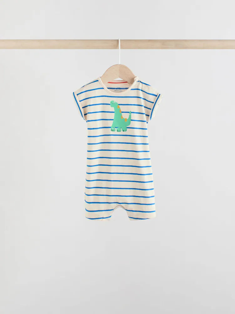 Blue/Green 100% Cotton Baby Rompers 4 Pack