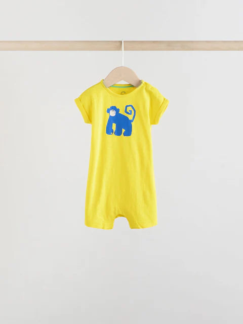 Blue/Green 100% Cotton Baby Rompers 4 Pack