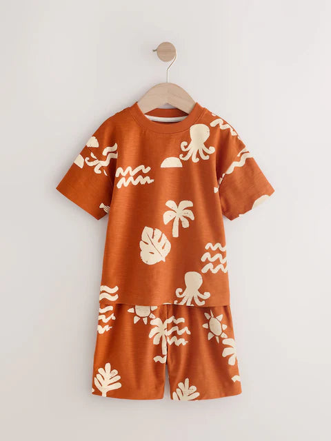 Multi Bright Sun and Sea Short Pyjamas 3 Pack