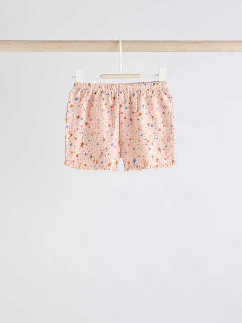 Pink/ White and Blue Horse Baby Frill T-Shirt and Shorts Set 6 Piece