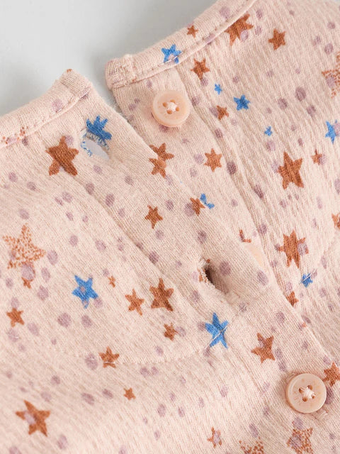 Pink/ White and Blue Horse Baby Frill T-Shirt and Shorts Set 6 Piece