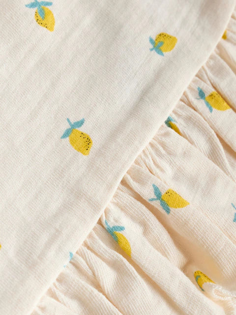 Yellow/ White Fruit Short Sleeve 100% Cotton Baby Top and Shorts Set 6 Piece