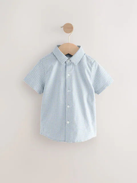 Blue Gingham Shirt, Shorts, Bow Tie & Braces Set