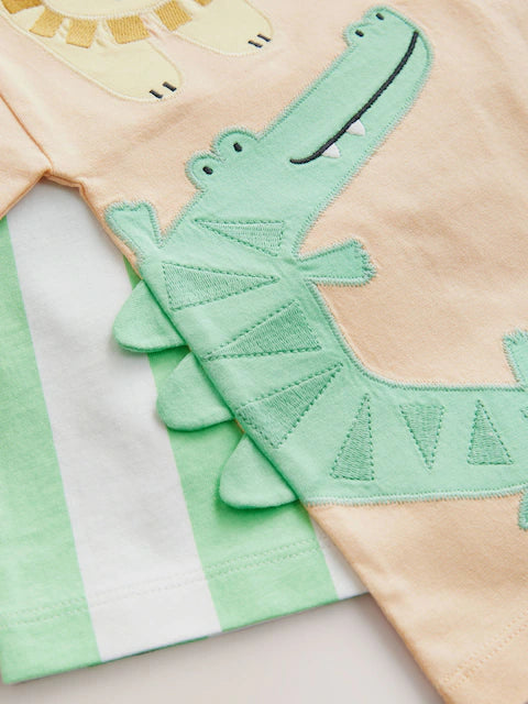 Multi Safari Animal Short Sleeve T-Shirts 4 Pack