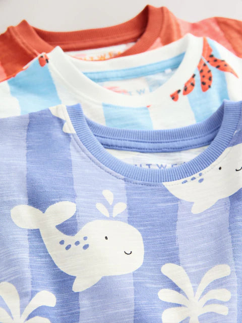 Multi Sea Creature Short Pyjamas 3 Pack