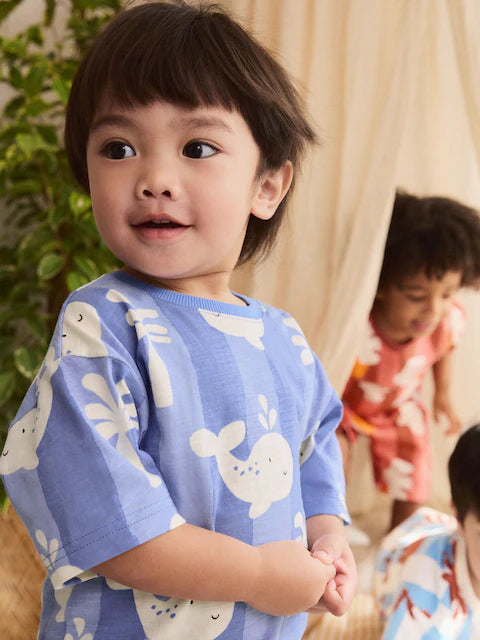 Multi Sea Creature Short Pyjamas 3 Pack