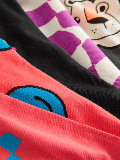 Multi Bright Checkerboard Happy Face Short Pyjamas 3 Pack