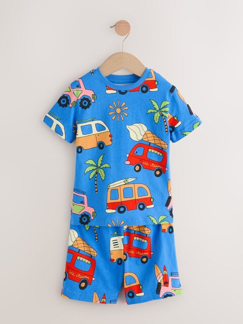Blue/ Green/ Grey Surf van Short Pyjamas 3 Pack