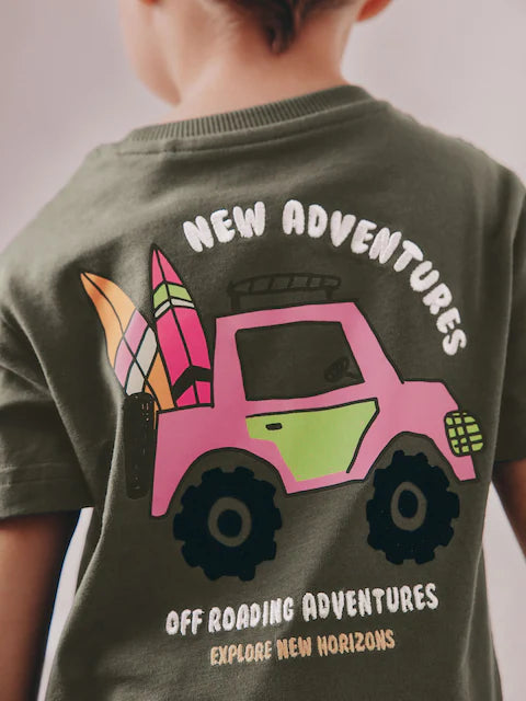 Blue/ Green/ Grey Surf van Short Pyjamas 3 Pack