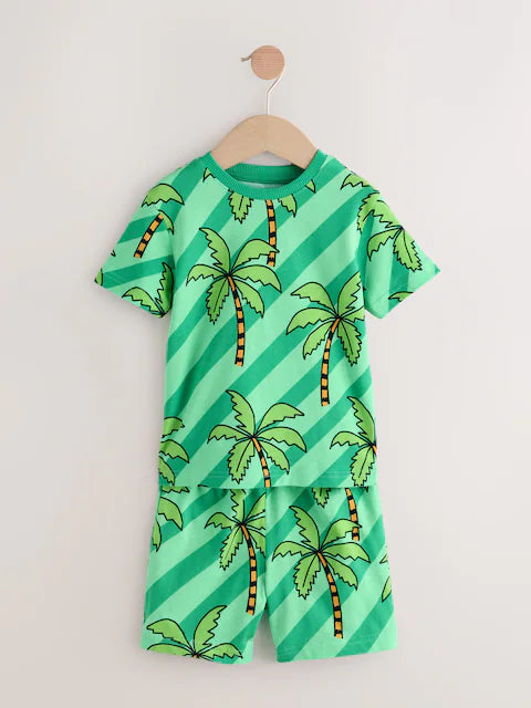 Blue/ Green/ Grey Surf van Short Pyjamas 3 Pack