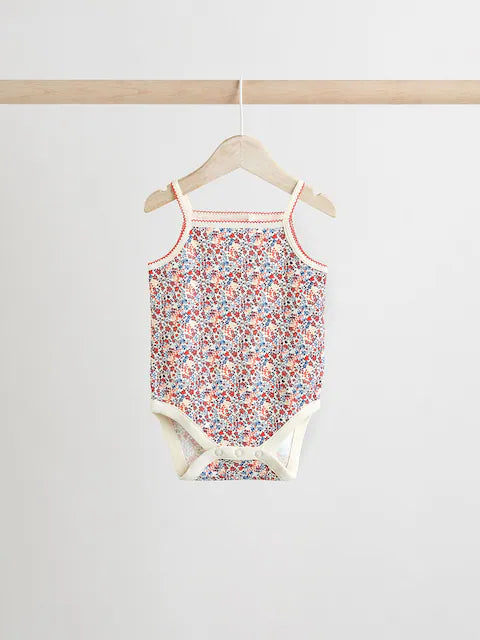 White Strawberry 5 Pack Vest Bodysuits