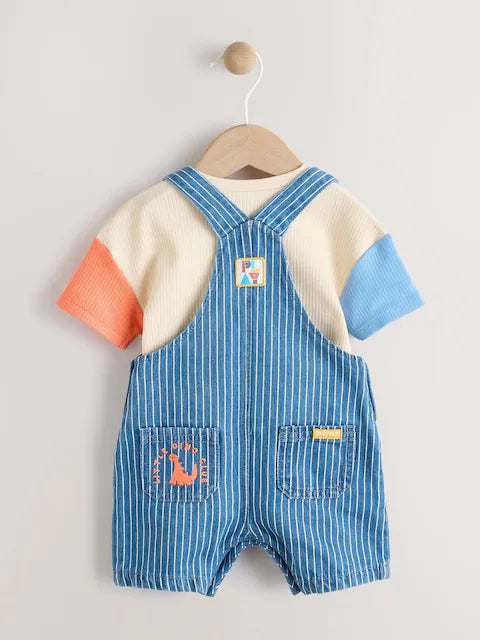 Denim Brights Baby Denim Dungaree and Bodysuit Set