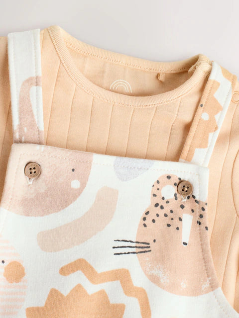 Mineral Character Jersey 100% Cotton Dungaree and Bodysuit Baby Set
