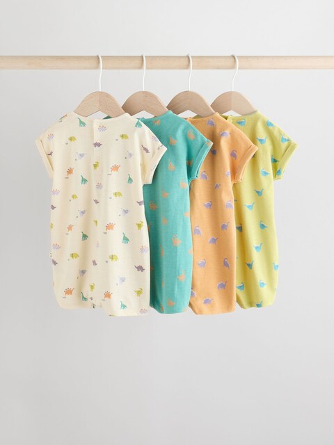 Multi 100% Cotton Baby Rompers 4 Pack