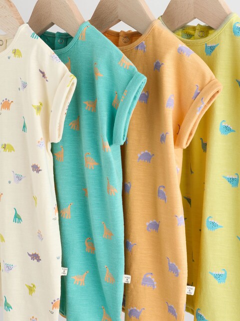 Multi 100% Cotton Baby Rompers 4 Pack