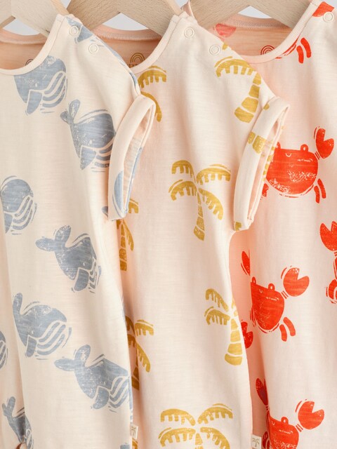 Multi 100% Cotton Rompers 3 Pack