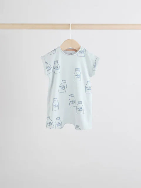 Blue 100% Cotton Baby Rompers 4 Pack