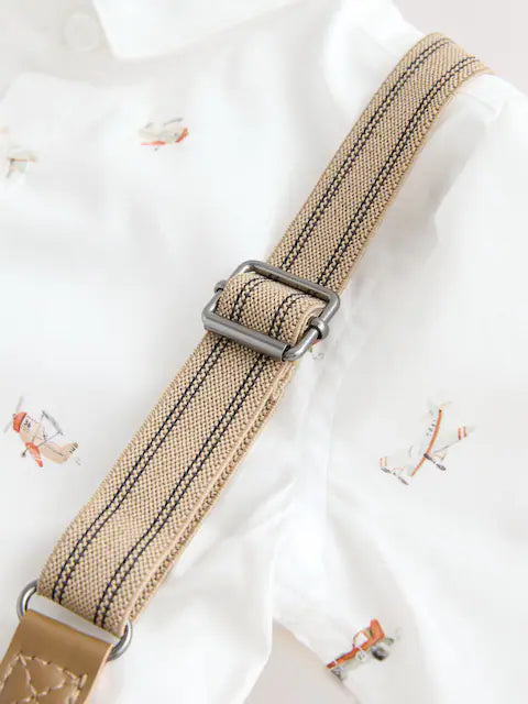 Transport All-Over Printed Shirt, Trousers, Braces & Bow Tie Set