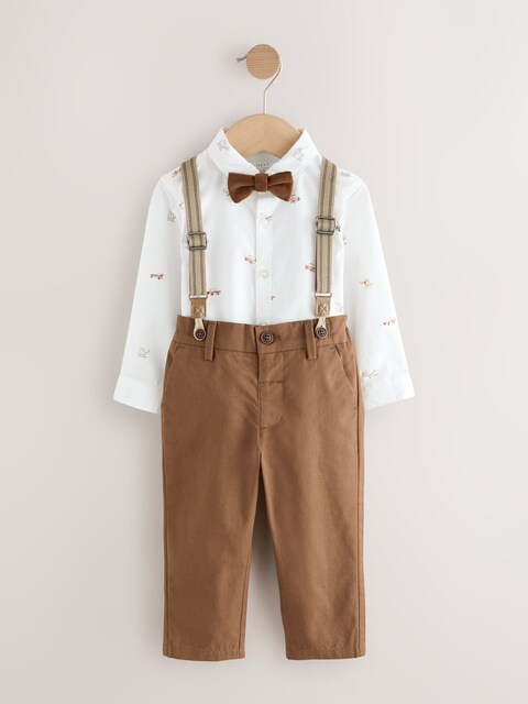 Transport All-Over Printed Shirt, Trousers, Braces & Bow Tie Set