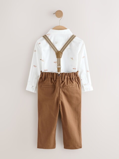 Transport All-Over Printed Shirt, Trousers, Braces & Bow Tie Set