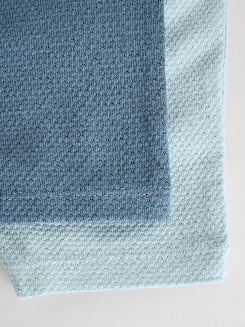 Blue/Navy Textured Baby Rompers 2 Pack